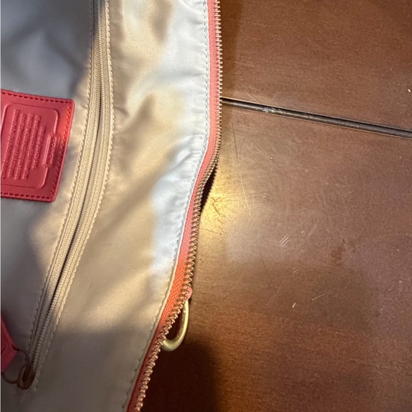 Coach Poppy Tote Pink Patent Leather shoulder,brass hardware 2 Coach Hang Tags - Picture 16 of 17